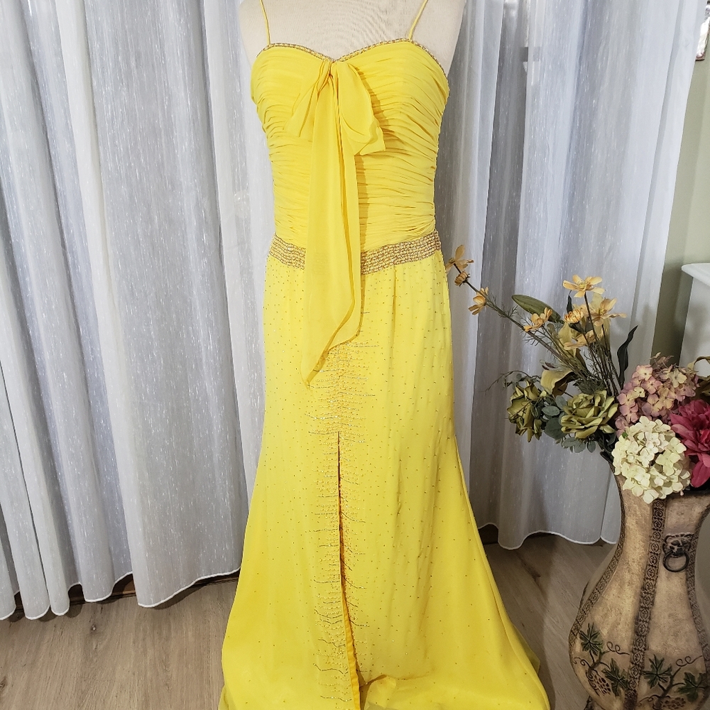 Xtreme chiffon size 10 yellow gown